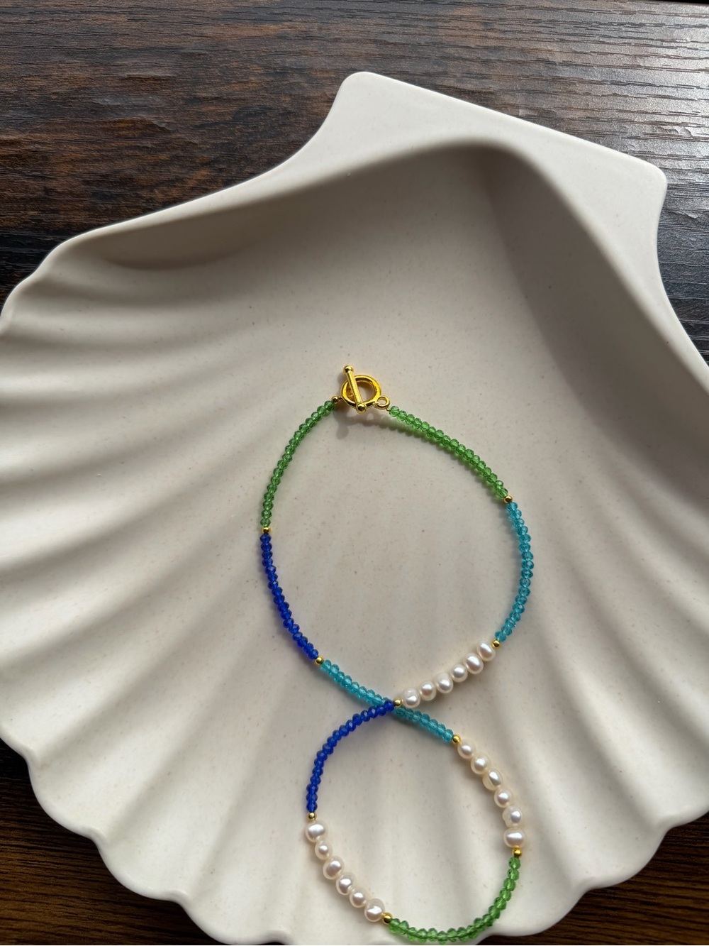 One of a Kind Handmade Genuine Freshwater Pearl and Crystal Necklace - Picture 4 of 4